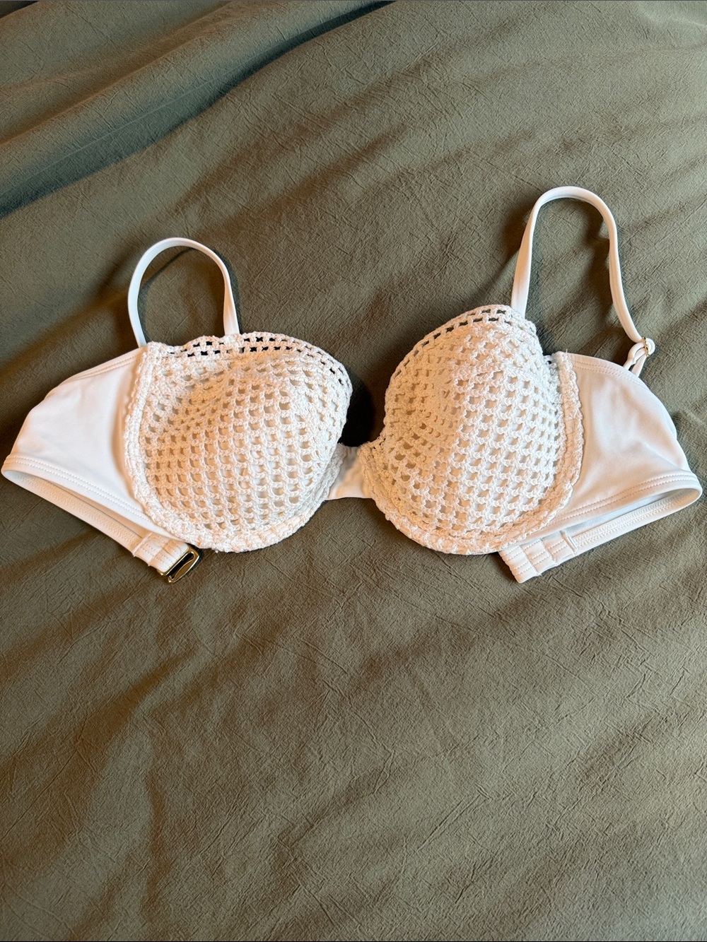 Shade & Shore White Crochet Bikini Top